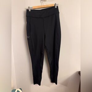OEQ Equestrian Riding Tights Breeches Black Grip Knee Size Medium